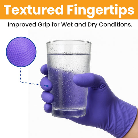 SAFEWAY heavy-duty nitrile gloves resist tears and punctures.