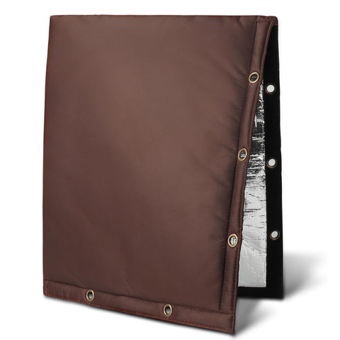 Safoner backflow insulation cover front view, protects outdoor pipes from freezing.