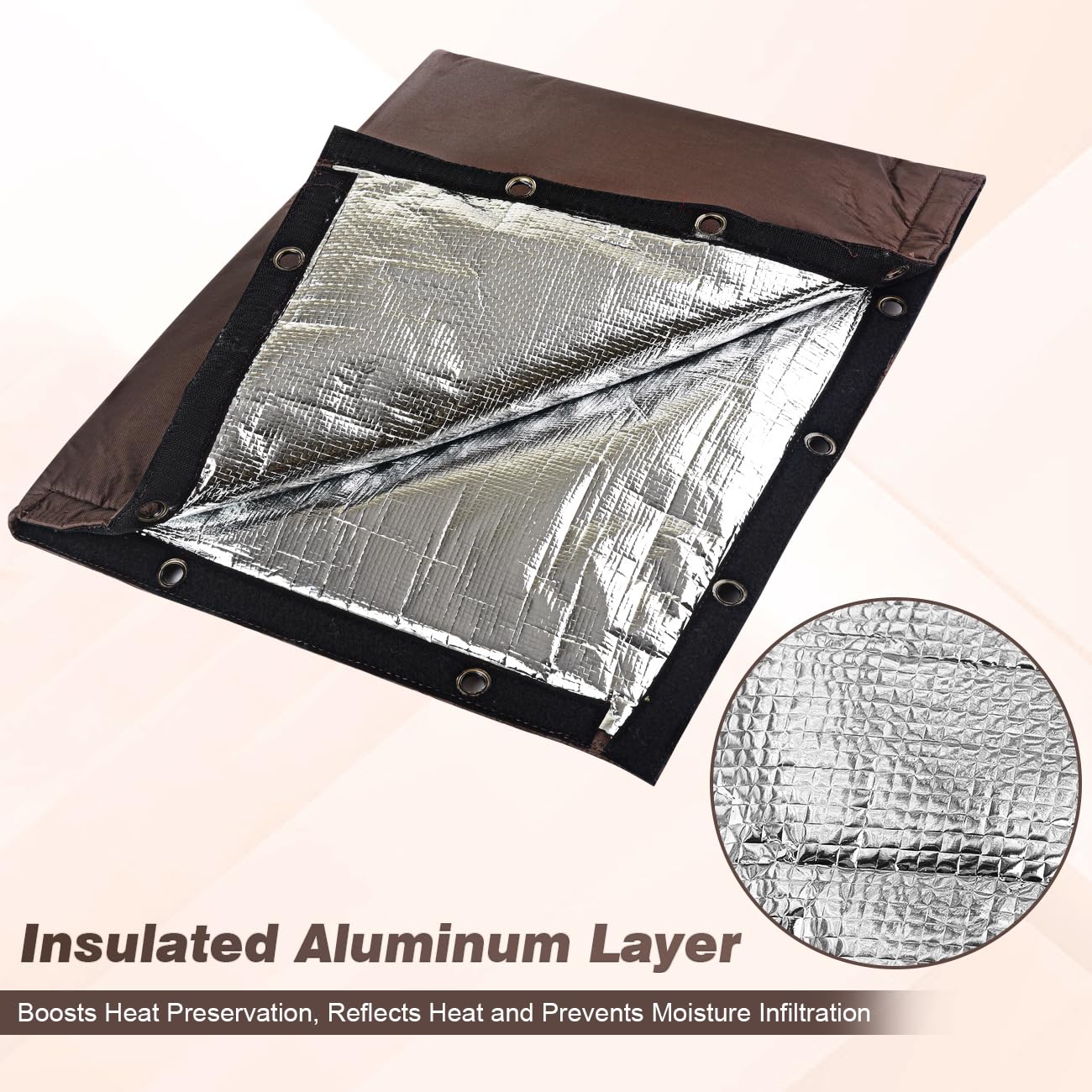Safoner insulation cover with grommets adds extra security against movement.