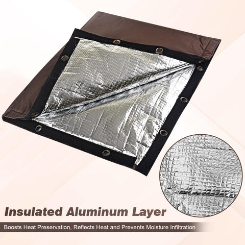 Safoner insulation cover with grommets adds extra security against movement.