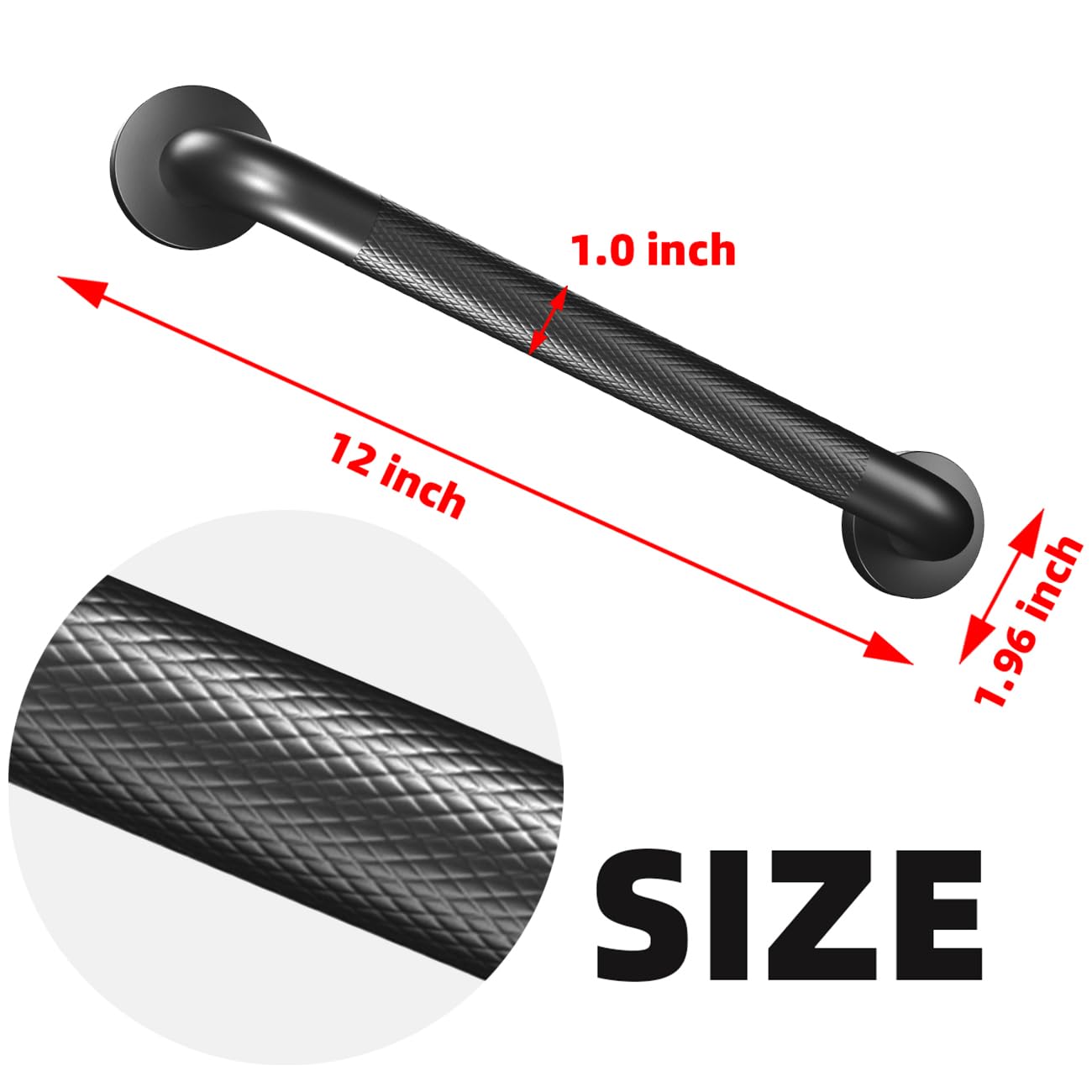 Sahans 12inch anti-slip grab bar enhances grip on outdoor steps.