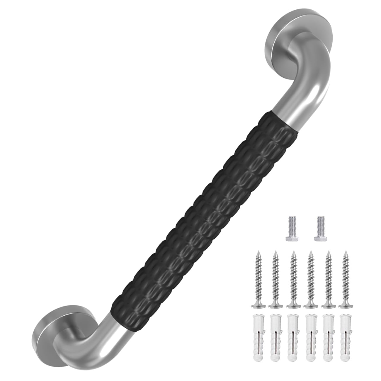 Sahans metal industrial stair grab wall handrail with rubber grip for secure stair support