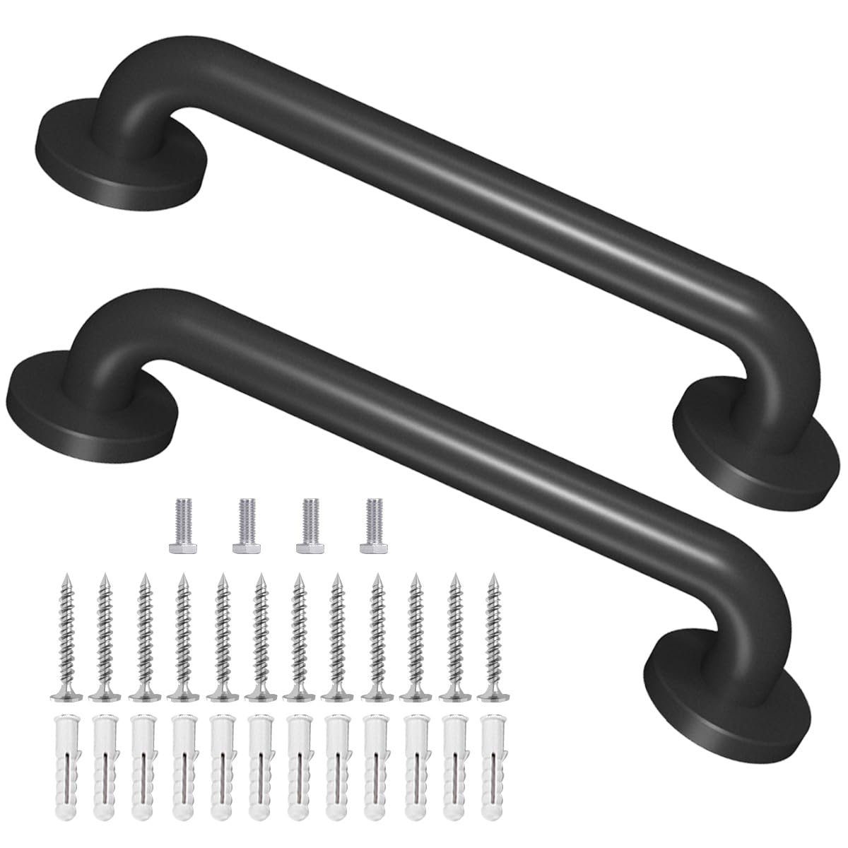 Sahans metal industrial wall handrail 12-inch two-pack on stairs offers sturdy grip