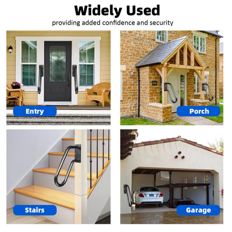 Sahans safety grab bar for entryways, indoors or outdoors, with solid grip