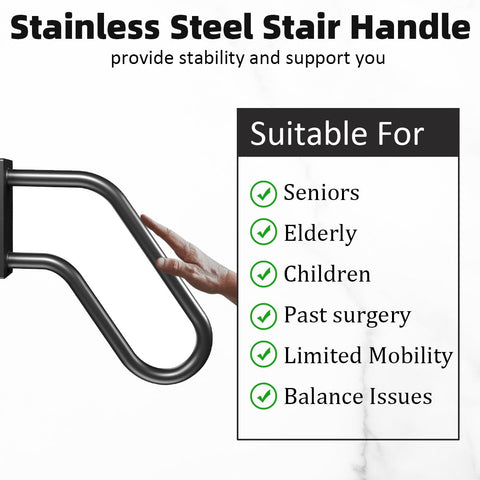 Sahans U-shaped stair handrail offers comfortable, stable grip