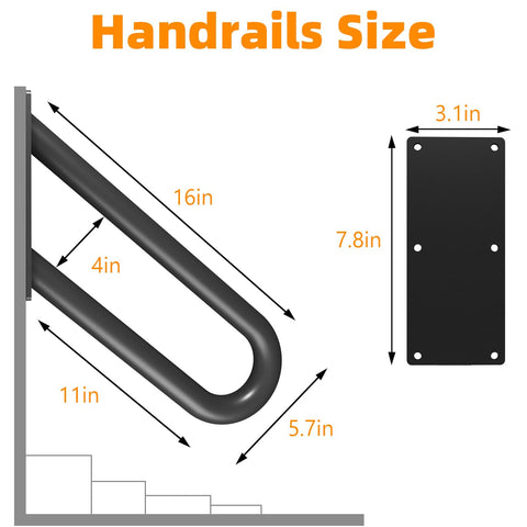 Sahans U-shape stair rail offers comfortable grip for 1-2 step stairs