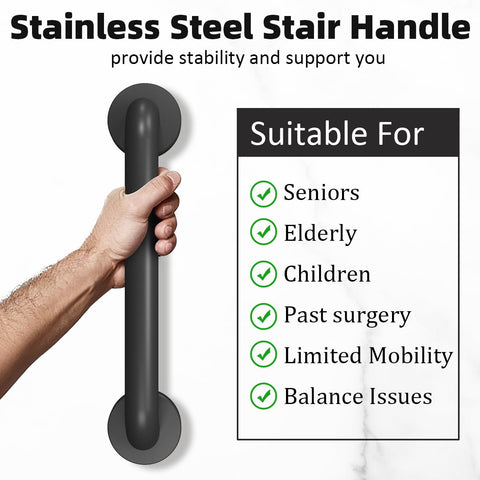 Sahans wall-mounted stair handrail provides reliable support during climbs