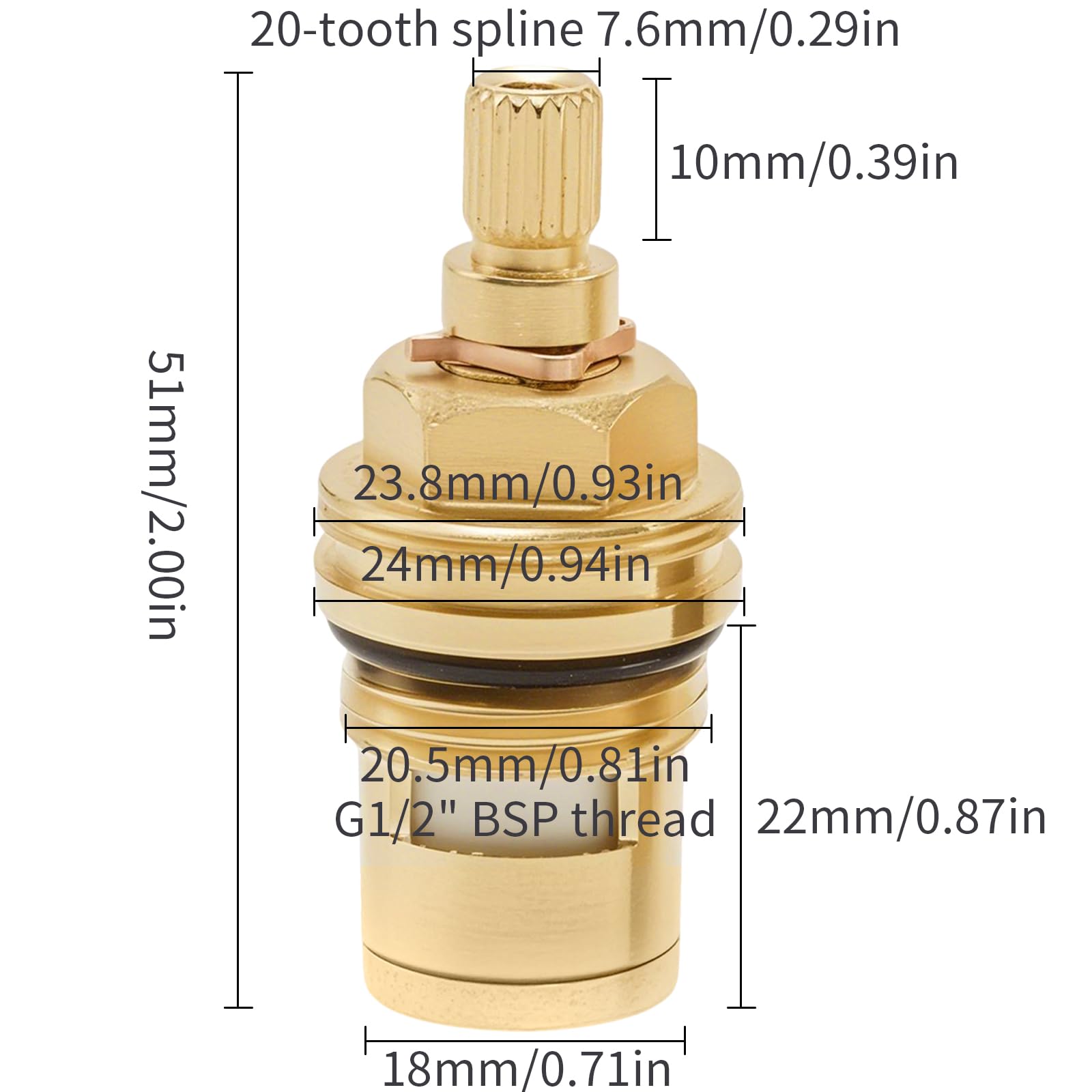 Saihisday replacement cartridge in brass and ceramic for durable performance