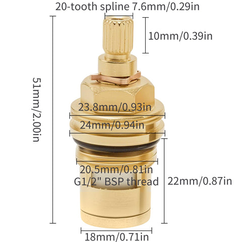 Saihisday replacement cartridge in brass and ceramic for durable performance