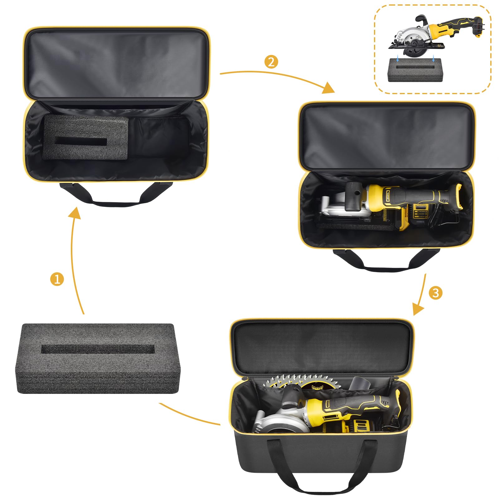 SAIKA durable outer shell protects tools from moisture and dust