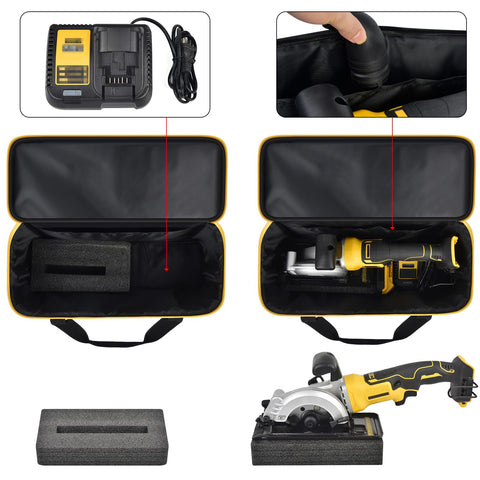 SAIKA main compartment fits 4-1/2in circular saw with accessories