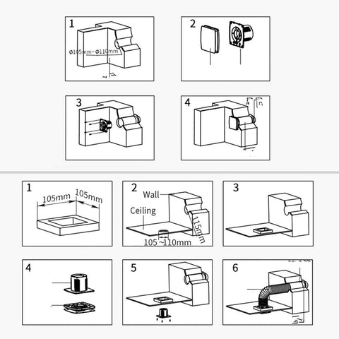 SAILFLO 4in exhaust fan with removable filter for easy cleaning