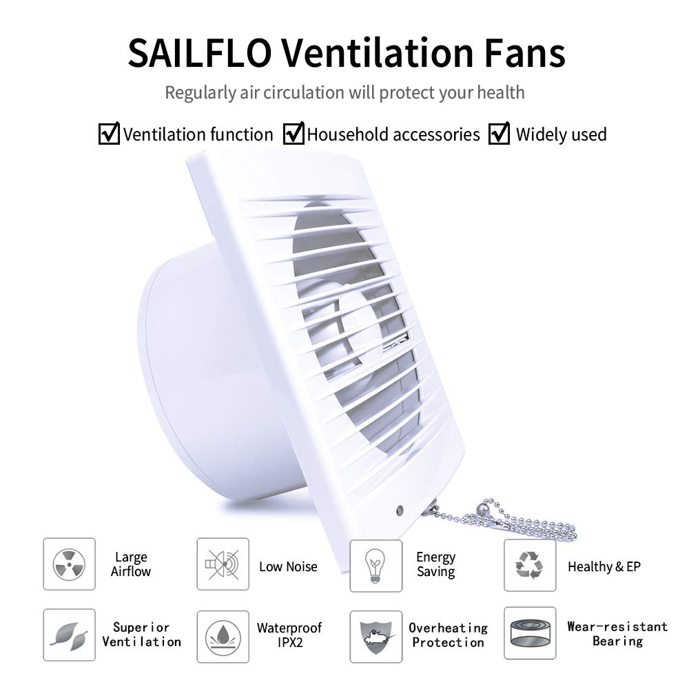 SAILFLO 4in exhaust fan mounted on wall for versatile placement