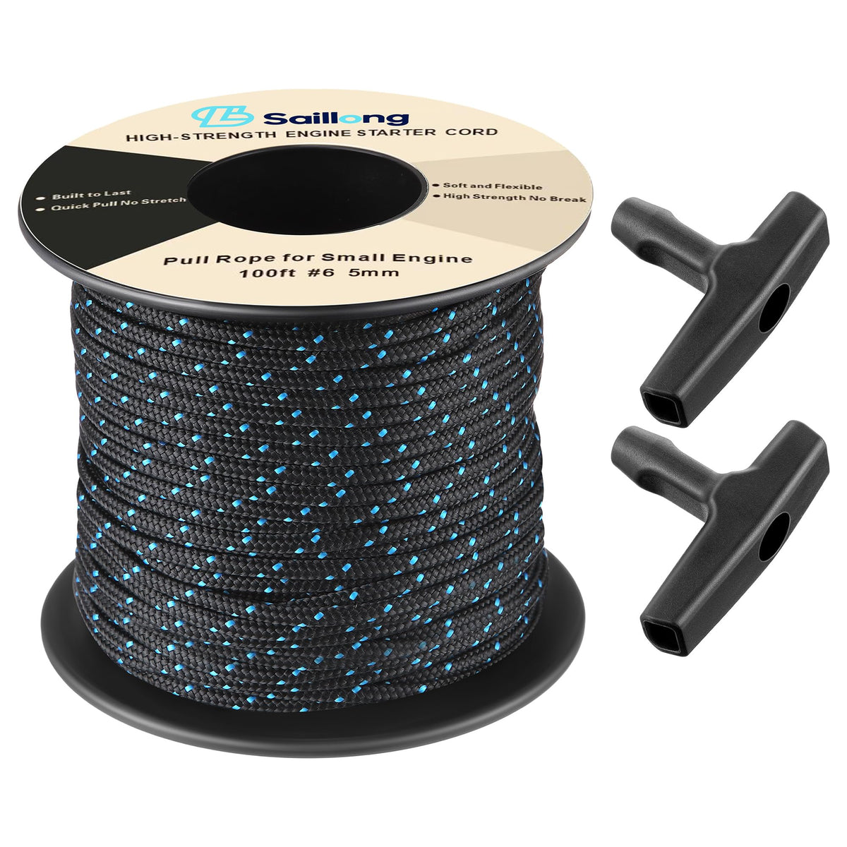 Saillong 5mm pull rope 100ft for durable lawn mower startups