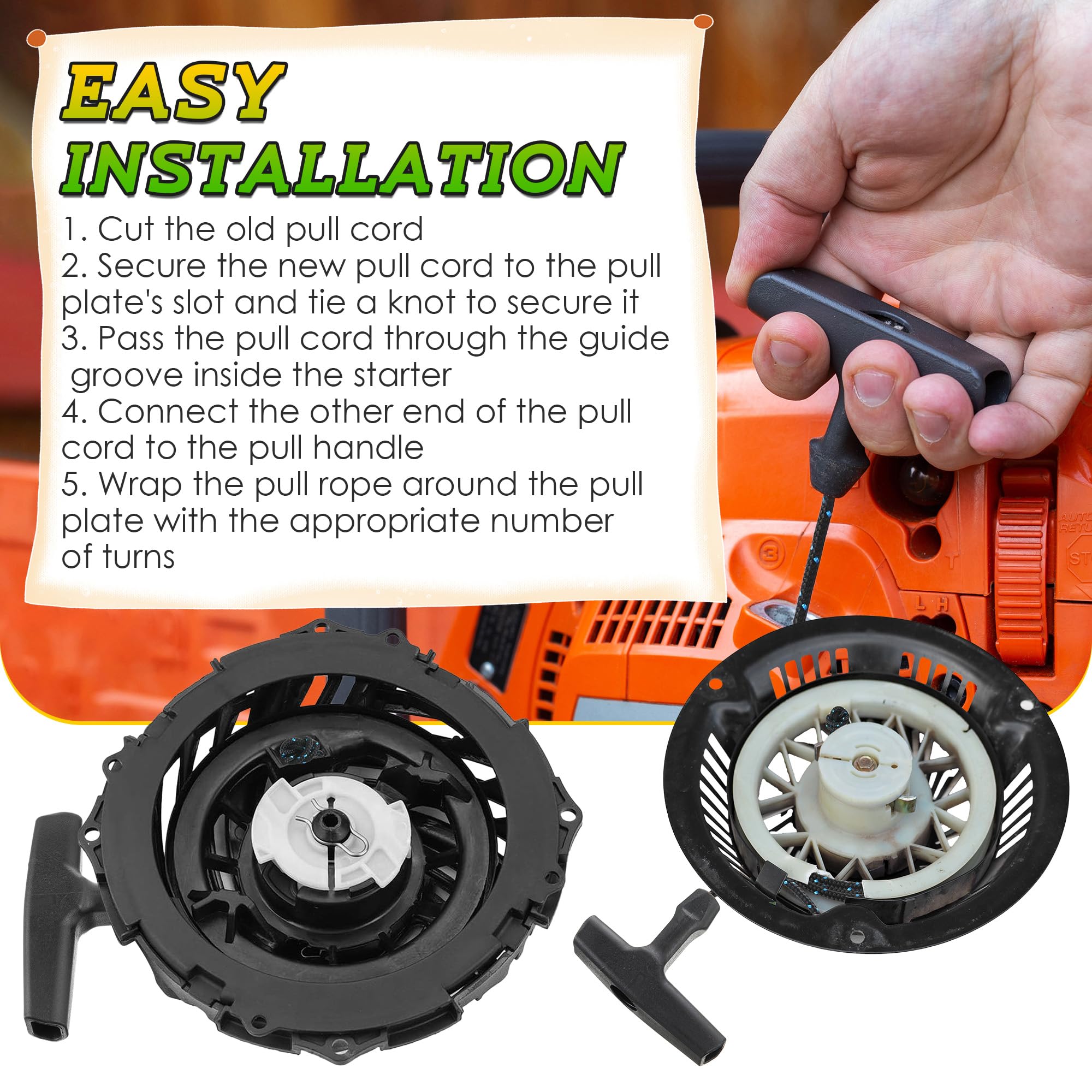 Saillong compatible with lawn mowers, chainsaws, generators and more.