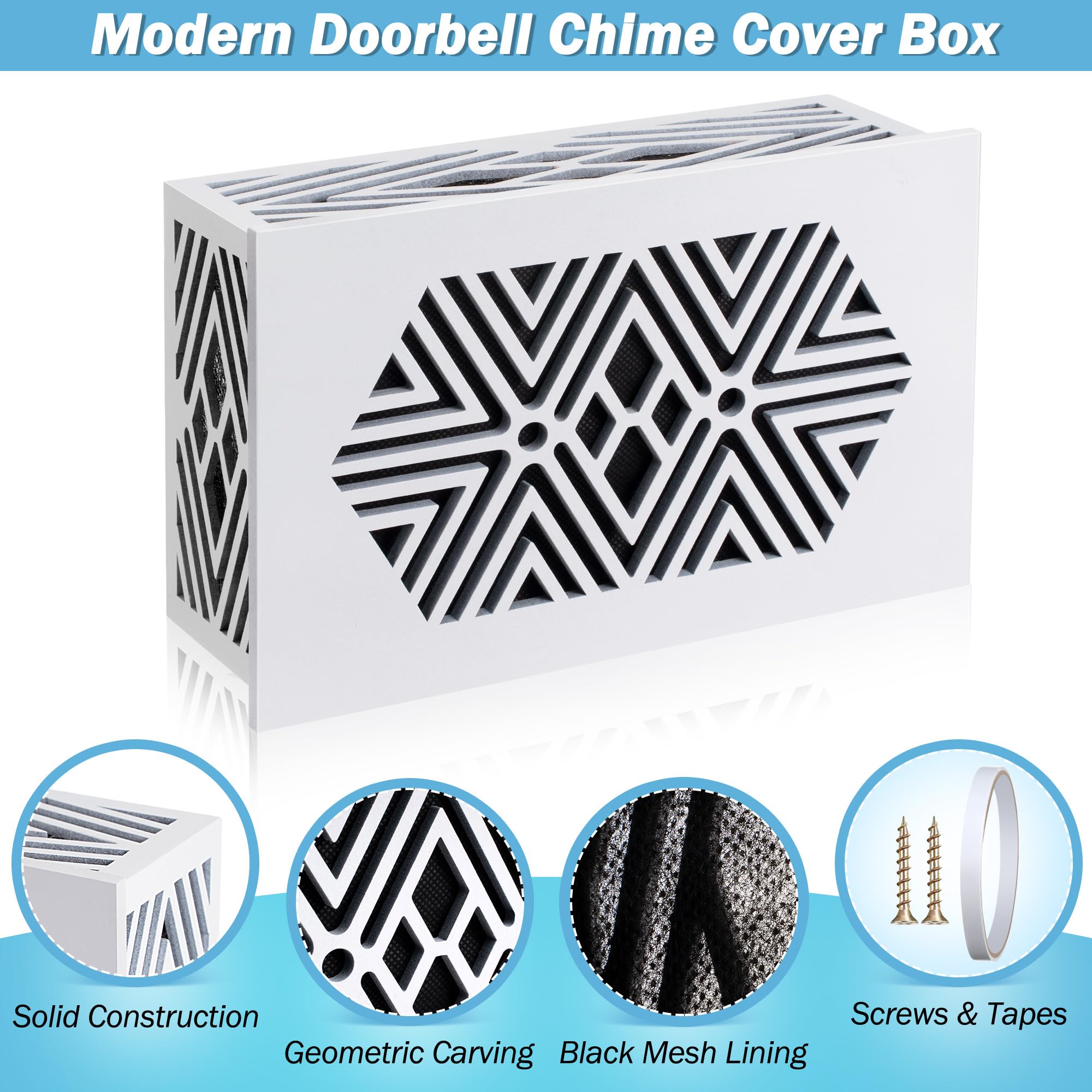 Saillong doorbell cover with adhesive installation, no tools needed.