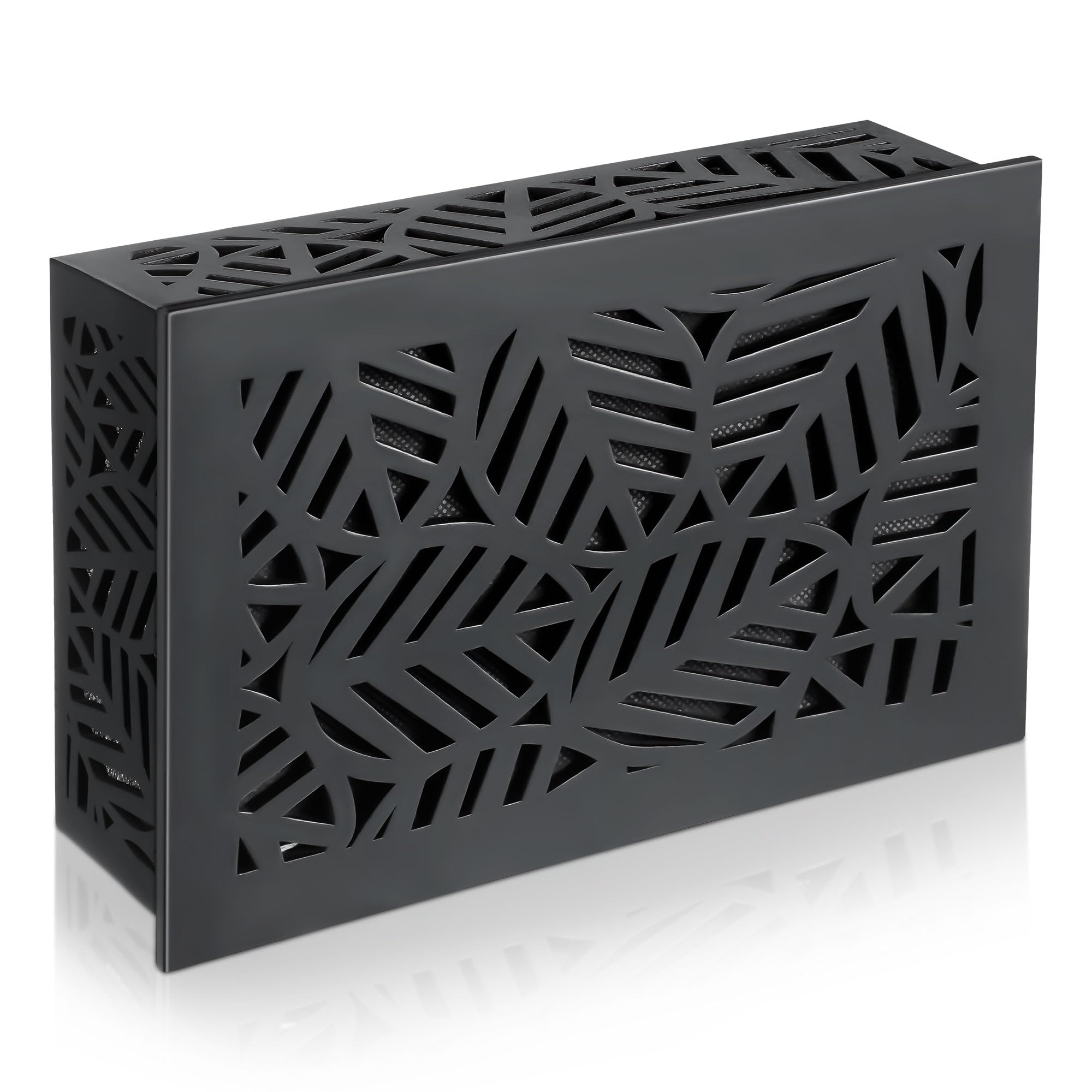 Saillong doorbell chime cover box front view in black showing sturdy wooden design