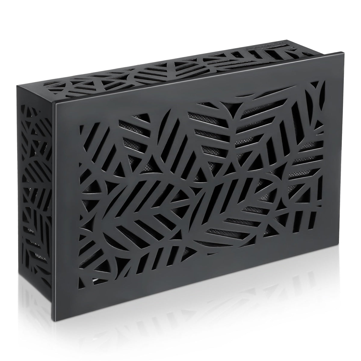 Saillong doorbell chime cover box front view in black showing sturdy wooden design