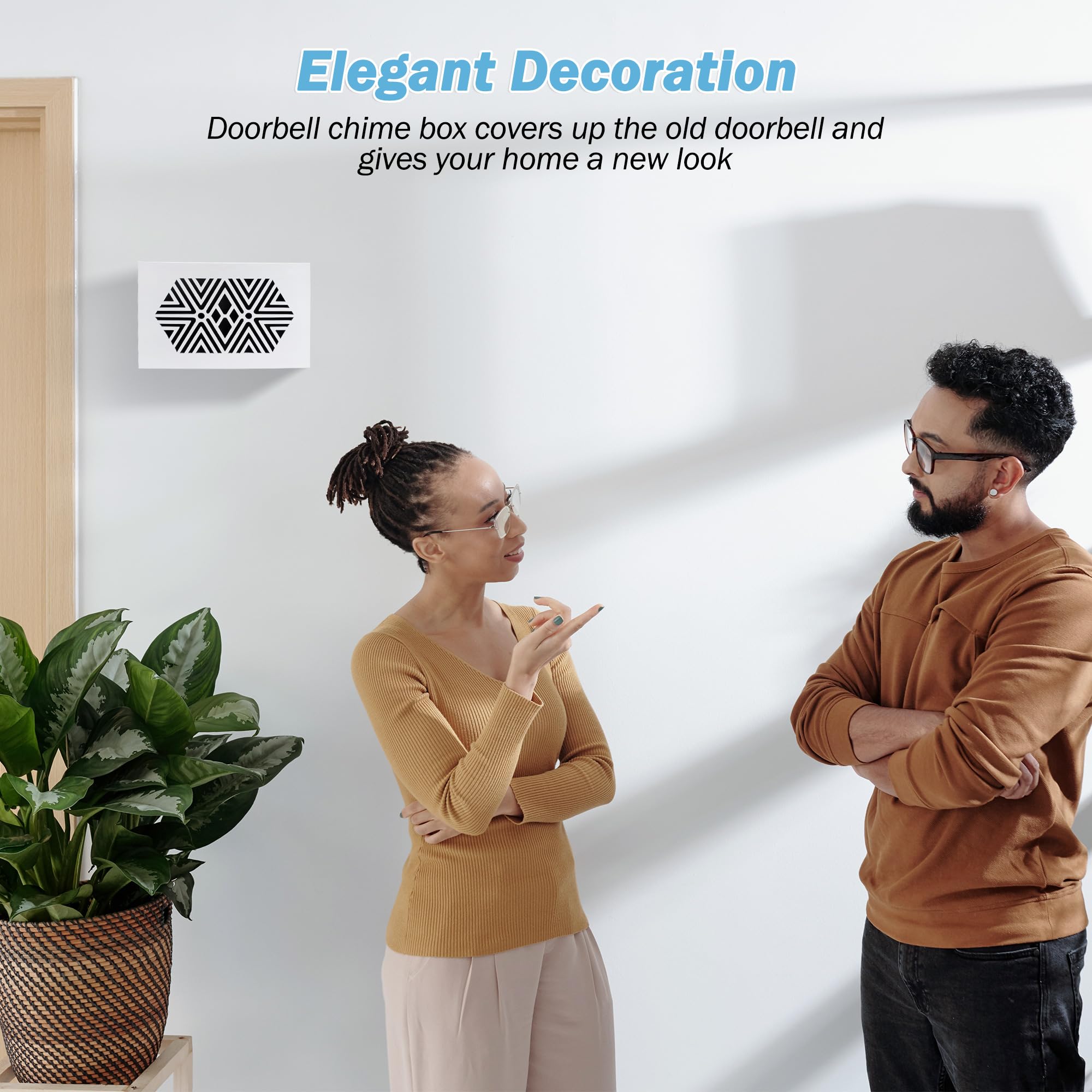 Saillong doorbell cover for inside use refreshes home appearance.