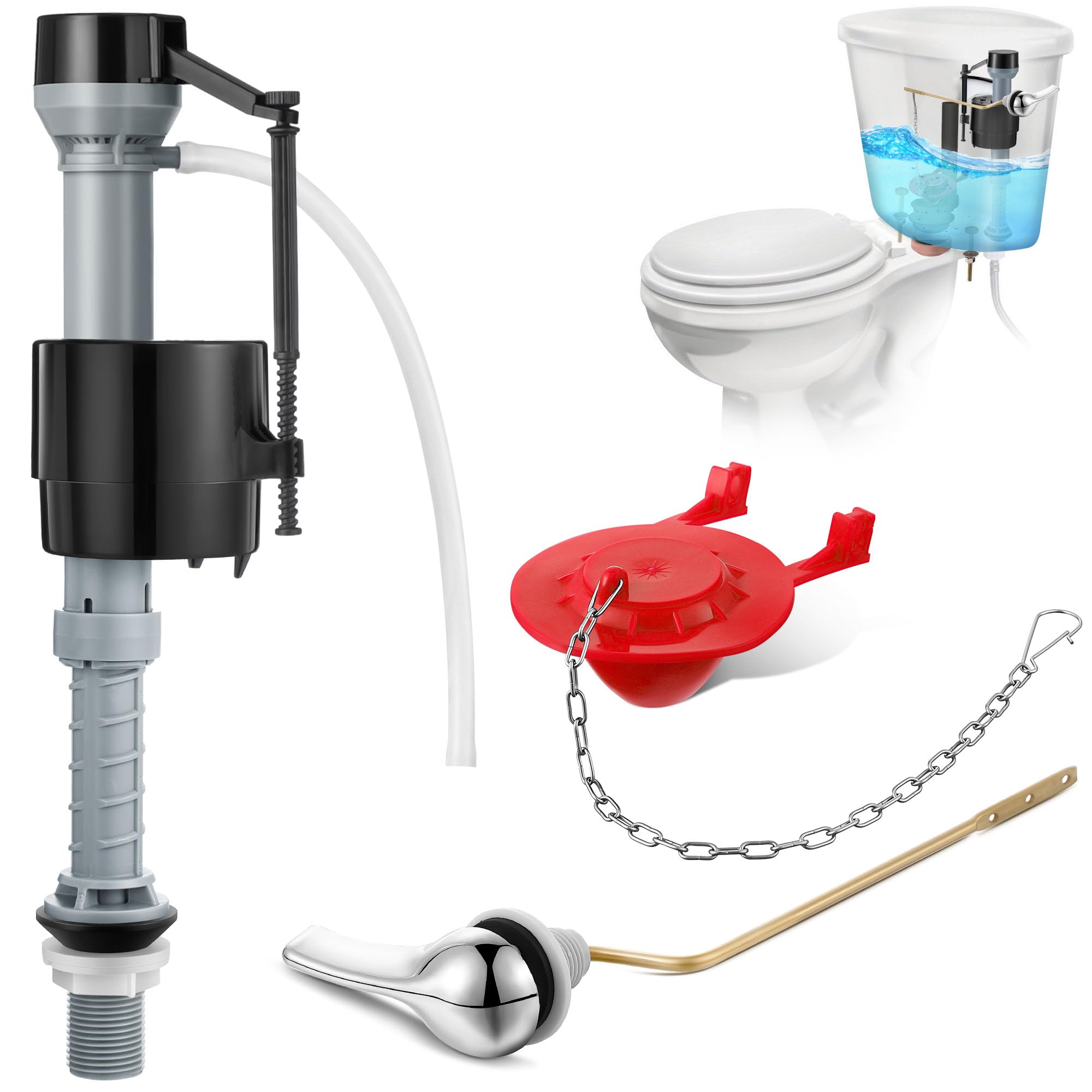 Saillong fill valve adjustable height for flexible tank fit and quiet operation.