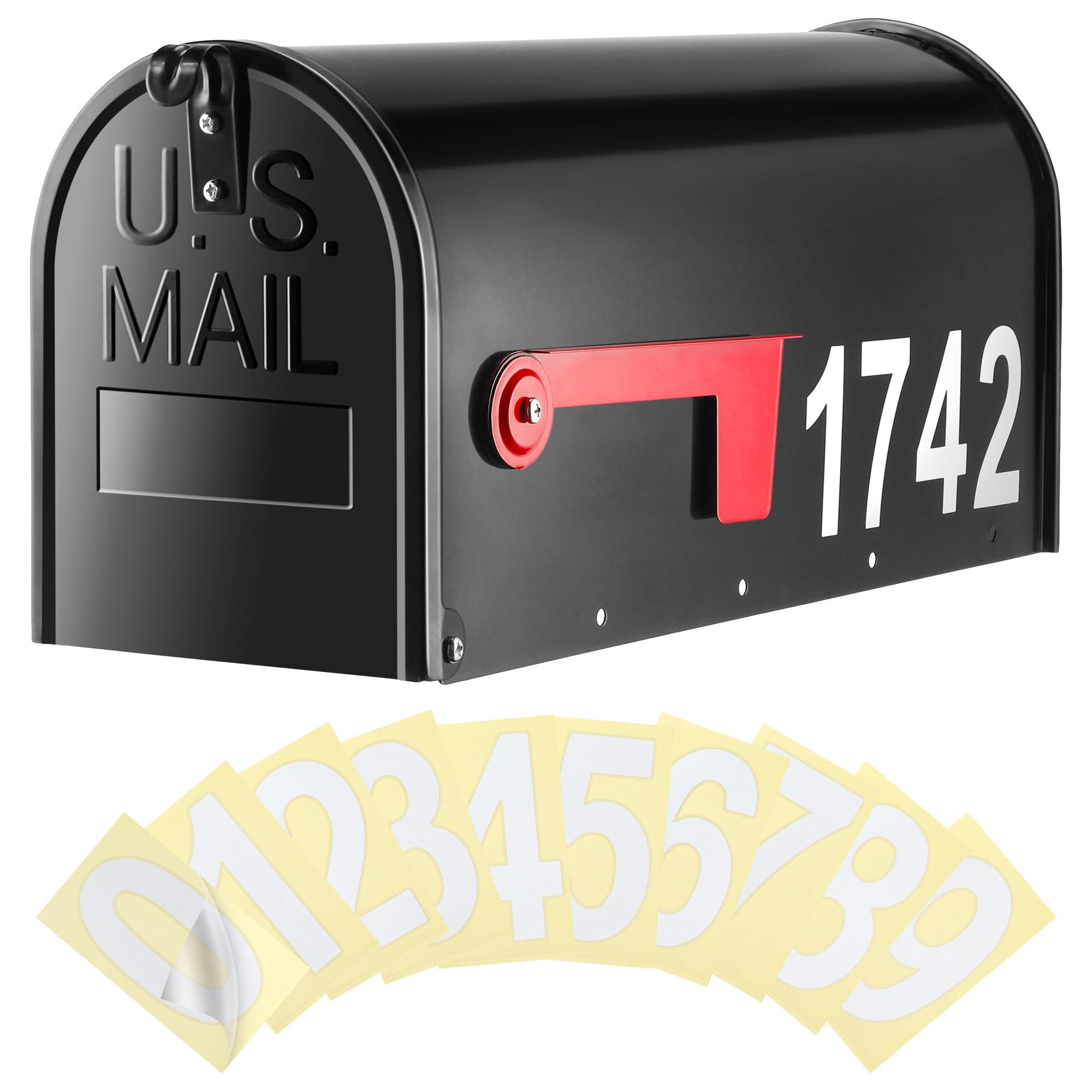 Saillong galvanized steel black mailbox front view demonstrates durable curbside performance.