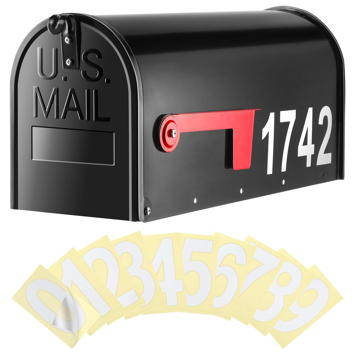 Saillong galvanized steel black mailbox front view demonstrates durable curbside performance.