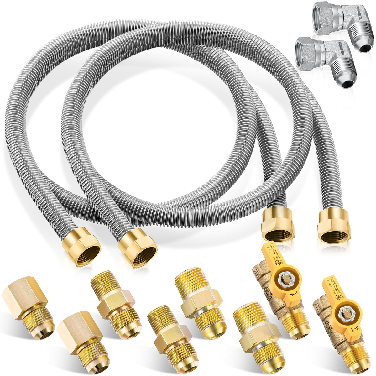 Saillong gas hose connector 48-inch stainless flexible hose for safe, simple installation.