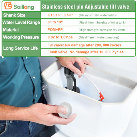 Saillong height-adjustable valve adapts to 8-13 inch tanks