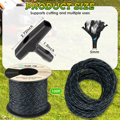 Saillong lawn mower pull rope ready for replacement and quick install