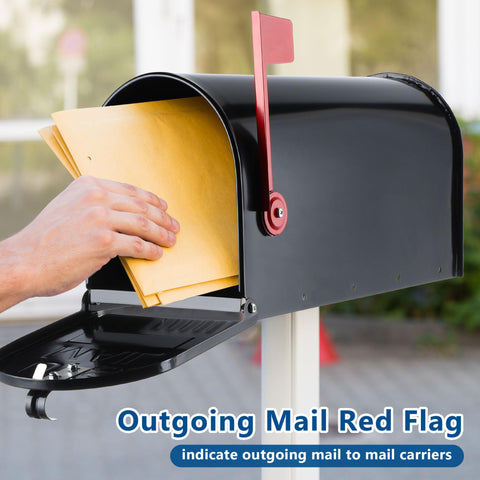 Saillong mailbox at night shows reflective numbers catching light for easier location.
