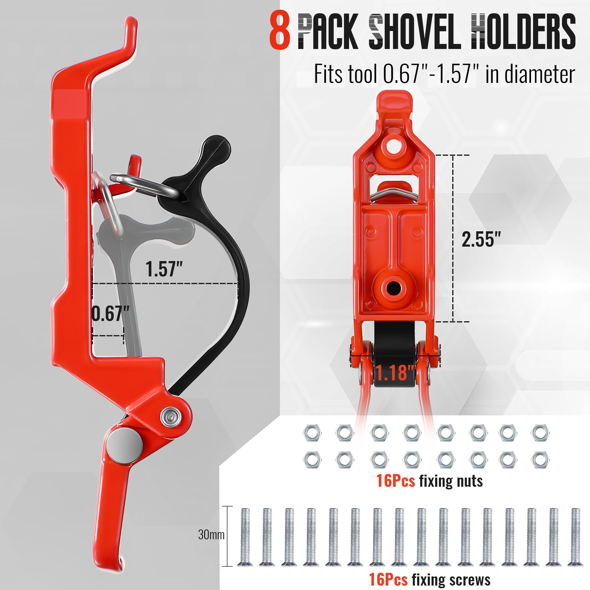 Saillong roof-rack shovel attachment helps organize tools during off-road trips.