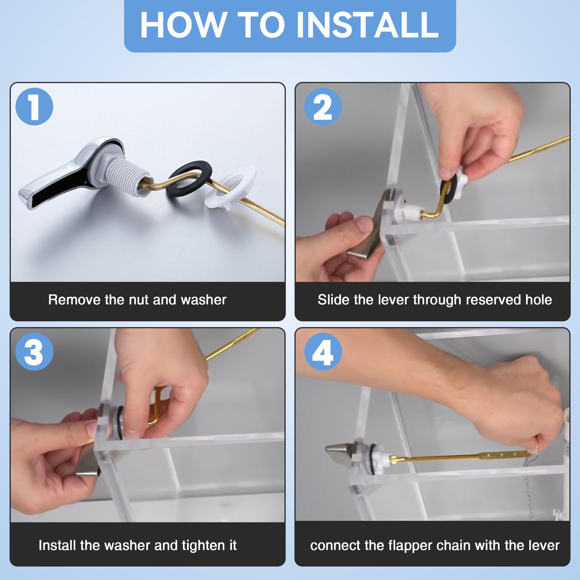 Brass handle from Saillong adds corrosion resistance and smooth operation.
