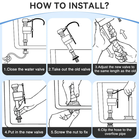 Quiet fill operation by Saillong valve reduces bathroom noise during refilling.