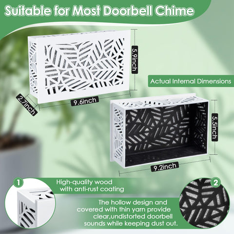 Saillong wooden doorbell box features intricate openwork carving for style.