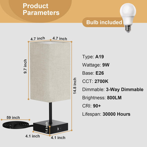 Sailstar beige bedside lamp with E26 base adds versatile decor to rooms