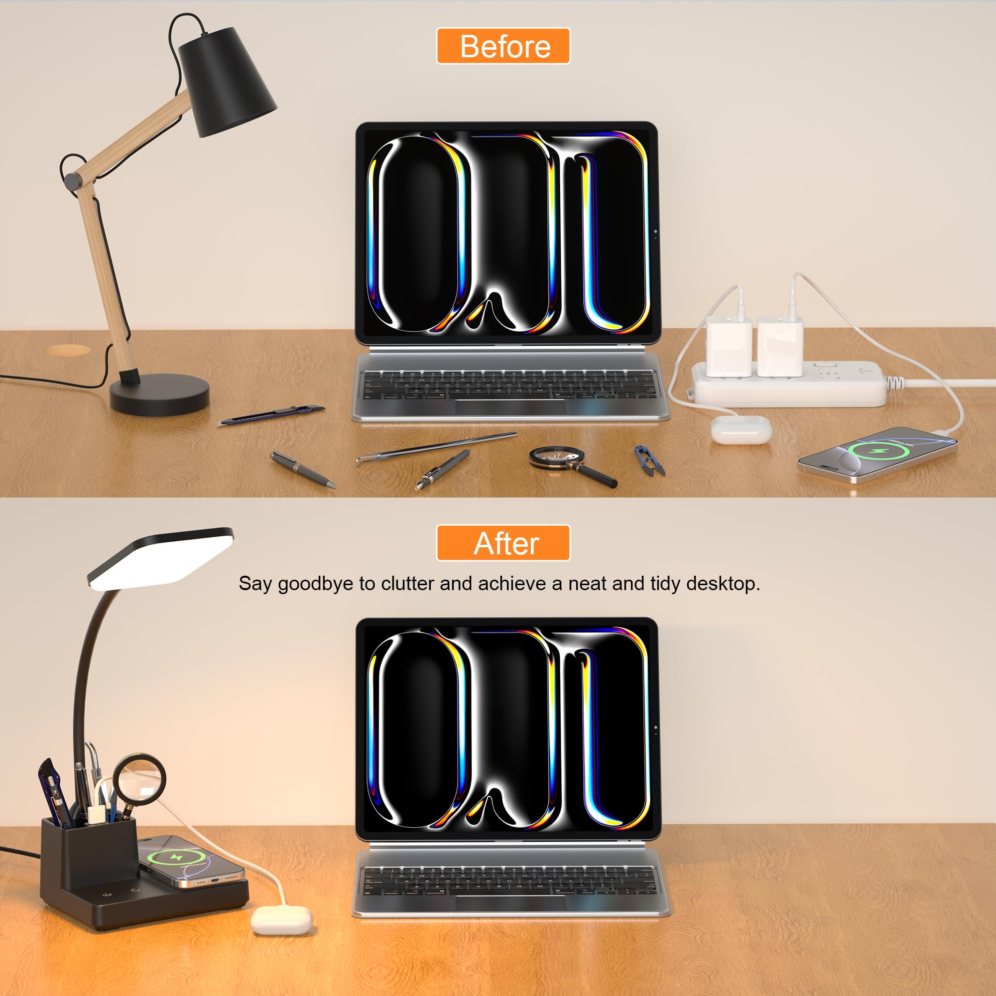 Sailstar lamp with a 360 degree flexible arm for precise lighting