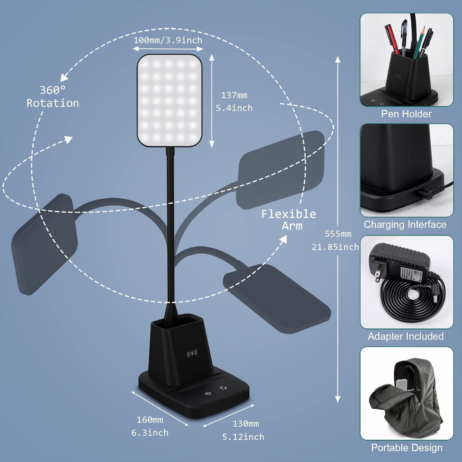 Sailstar Desk Lamp eye-care light minimizes glare during study sessions
