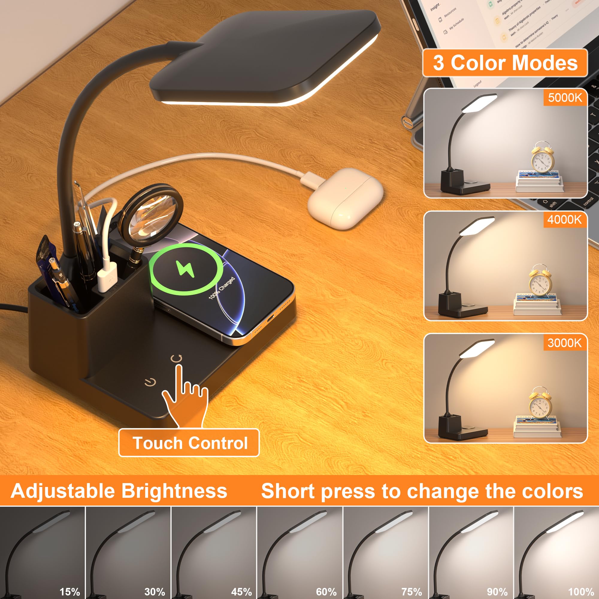 Sailstar lamp featuring a pen holder for organization