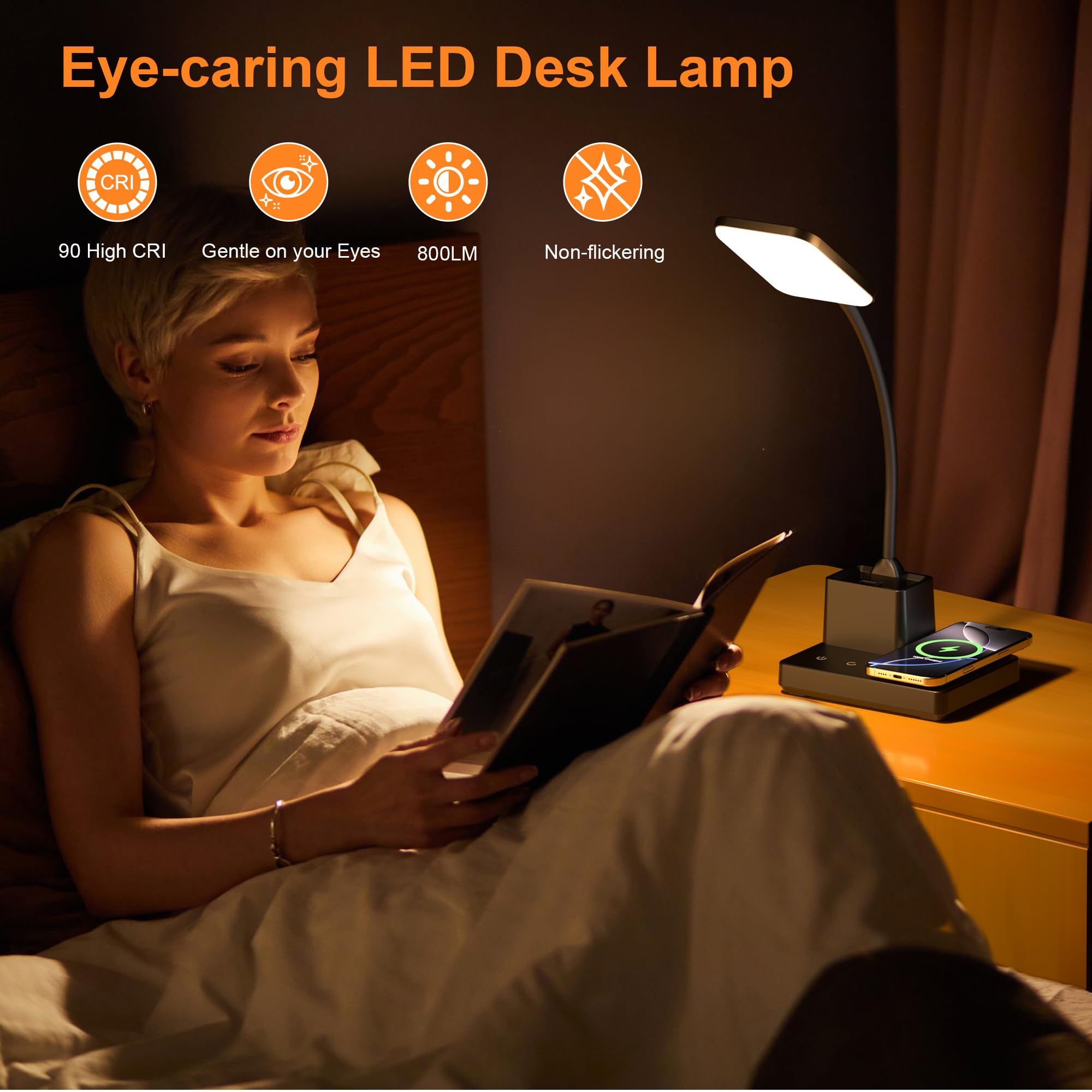 Sailstar desk lamp with USB port for a second device on the desk