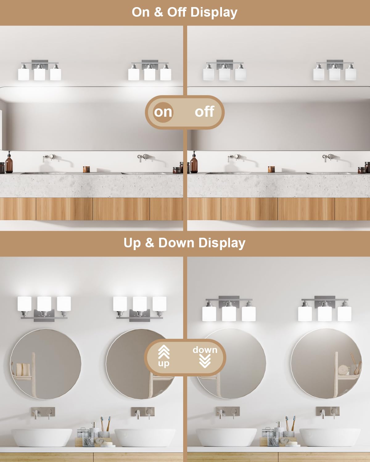 Sailstar vanity light uses E26 sockets for easy bulb replacement up to 60W.