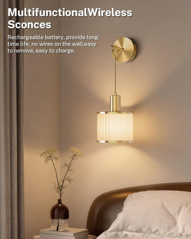 SAIMAND cordless wall lights with remote control ideal for living spaces