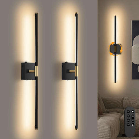 SAIMAND wall sconce pair battery-operated for long-lasting hallway lighting.