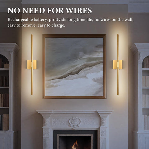 SAIMAND wall sconce USB charging with long-lasting battery.