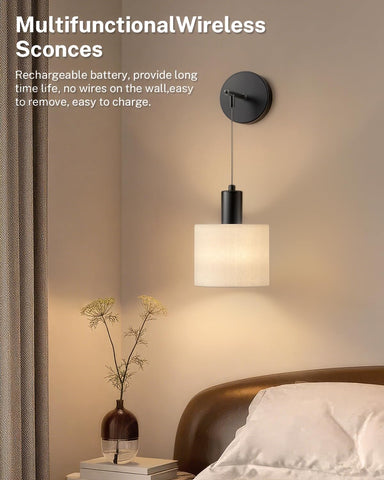 Saimand wireless wall lights with remote simplify mood control from across the room.