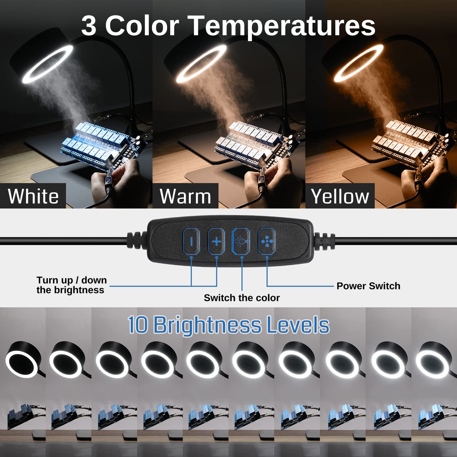 3700 RPM high-suction silent fan captures fumes efficiently