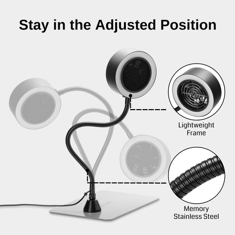 400 mm memory stainless steel gooseneck stays positioned while soldering