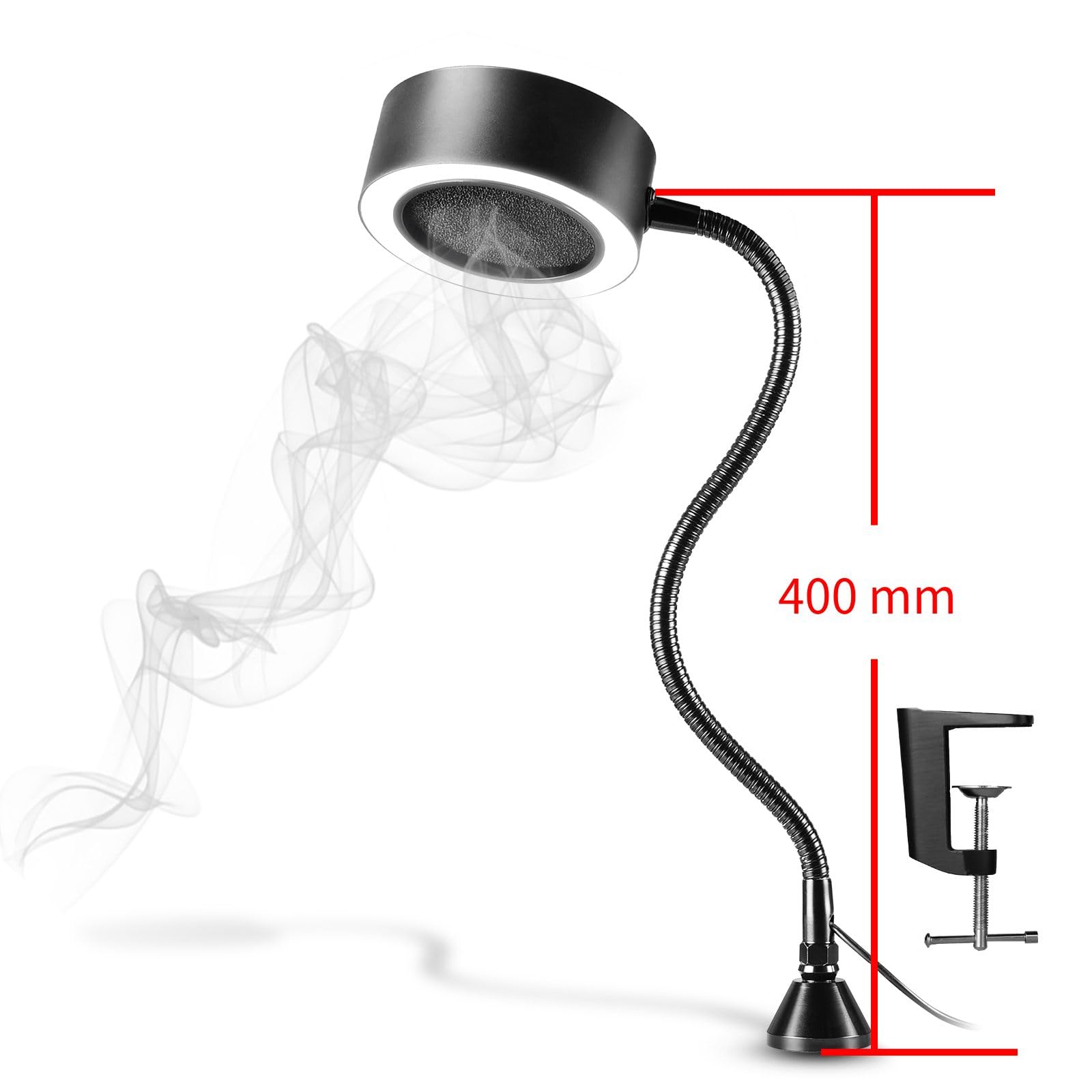 DIY workstation setup with fume extractor integrated for cleaner air