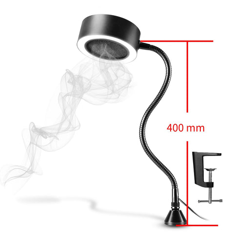 DIY workstation setup with fume extractor integrated for cleaner air