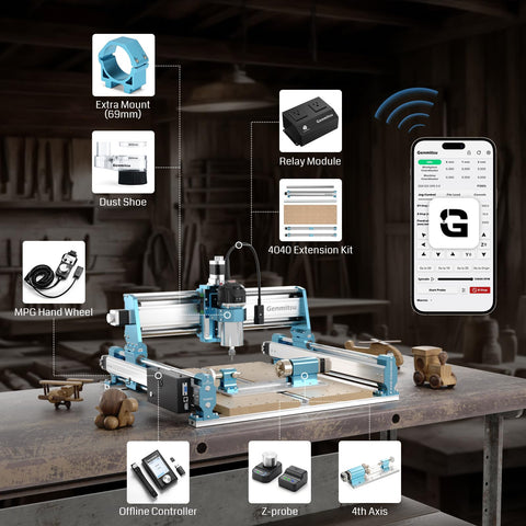 SainSmart Genmitsu 4040-PRO MAX compact work area suited for small parts.