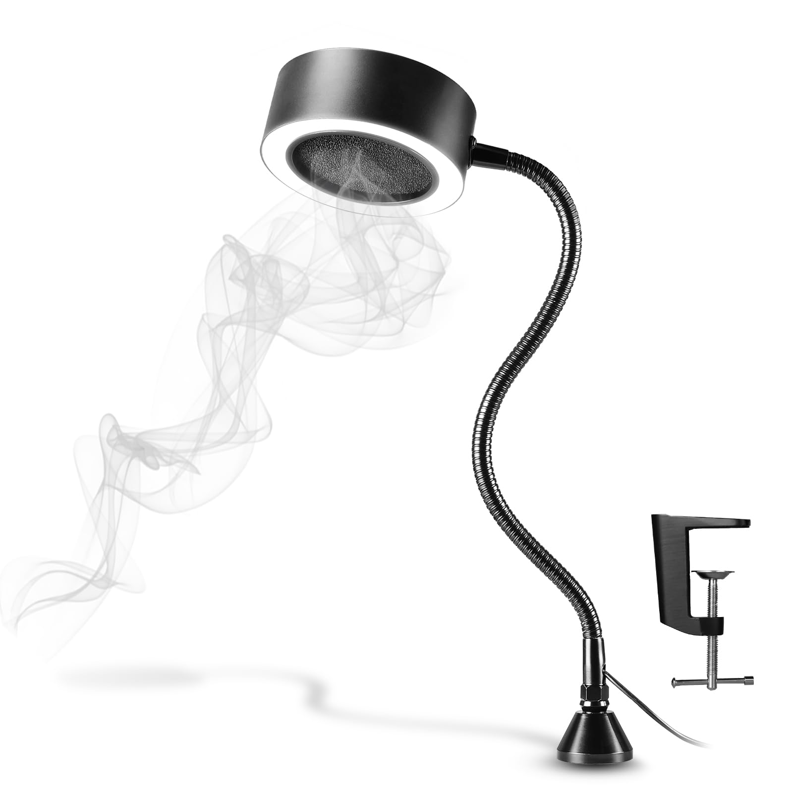 SainSmart portable fume extractor front view showing compact design for safe soldering
